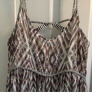 Free People spaghetti strap print dress size L NWOT boho sundress